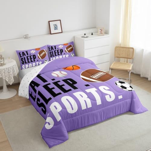 Feelyou Sports Comforter Set King Size for Kids Boys Girls