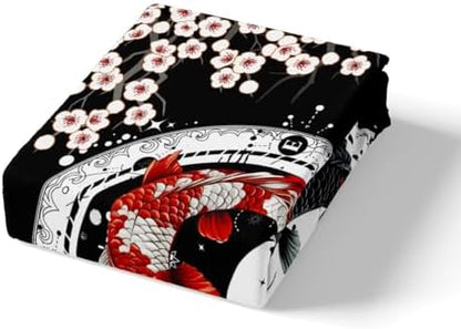 Feelyou Japanese Koi Fish Duvet Cover Queen Size Boys Girls Teens