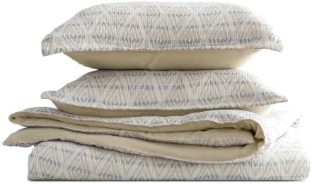 SLEEP ZONE Comforters Cal King Set, Modern Boho Bedding Set Beige 3 Pcs