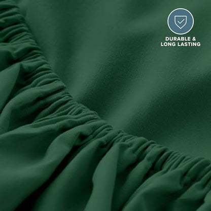 Bare Home Full Fitted Sheet - 1800 Ultra-Soft (Full, Forest Green)