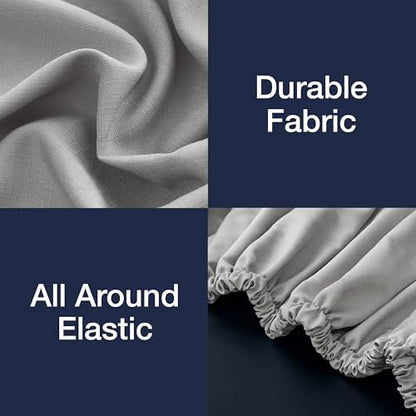 Casual Living Twin XL Bed Skirt, Ruffled Wrap-Around, 15" Drop, Grey