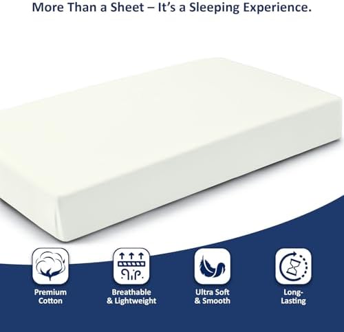 1 Piece Queen Size Fitted Sheet Only, 15-Inch Deep Mattress, Ivory Solid