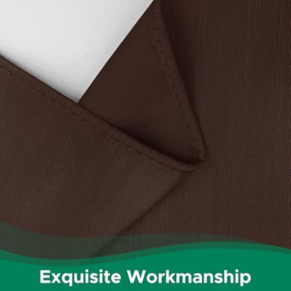 Wrap Around Bed Skirt Full Size 25" Drop-Elastic Long Dust Ruffle Brown