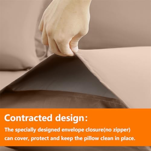 TAIMIT Beige King Size Comforter Set - 7 Pieces, Bed in a Bag Bedding Sets