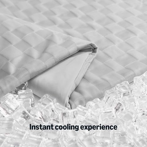 Amazon Basics Cooling Comforter, Soft Lightweight Waffle Weave Blanket for Hot Sleepers, Summer & All Season Bedding to Keep Cool for Night Sweats, 68"x90", Twin, Gray