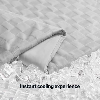 Amazon Basics Cooling Comforter, Soft Lightweight Waffle Weave Blanket for Hot Sleepers, Summer & All Season Bedding to Keep Cool for Night Sweats, 68"x90", Twin, Gray