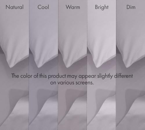 RUVANTI 100% Cotton Queen Sheets, Percale Queen Sheet Set, Opal Gray
