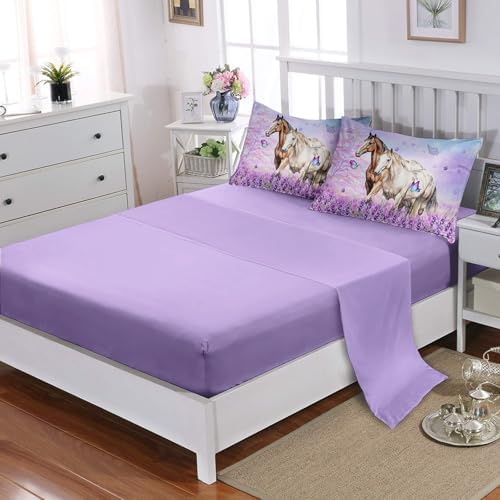 HOSIMA 7Pcs Horse King Comforter Set Animal Bedding Room Decor for Teens.