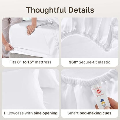 California Design Den 2 Pack 600 Thread Count Twin Bed Sheets Cotton Set