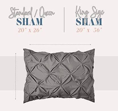 Elegant Comfort 2-Pack Sham Set Pinch Pleat Design, 1500 Premium Hotel Quality Microfiber, Stylish Design-Easy Care, Wrinkle and Stain Resistant, 2-Piece Sham Set, Pleated King, Navy