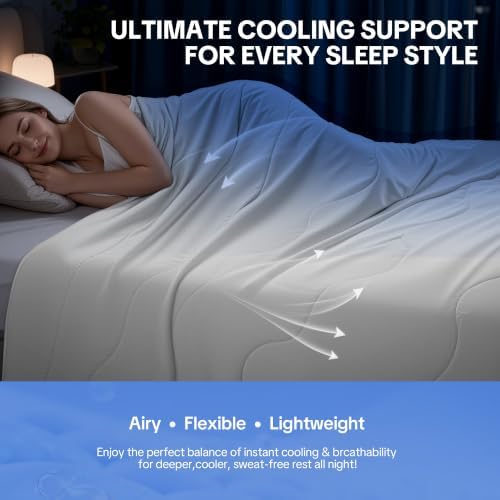 HOMBYS Cooling Comforter for Hot Sleepers,Breathable Blanket with Silicone