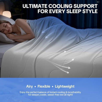 HOMBYS Cooling Comforter for Hot Sleepers,Breathable Blanket with Silicone