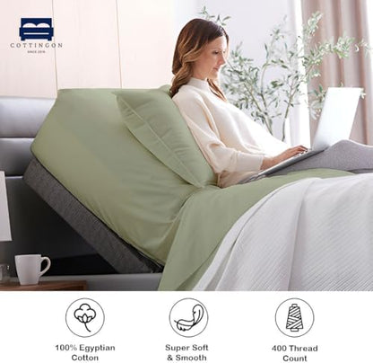 1 Piece Top Split Queen Fitted Sheet for Adjustable beds, 34" Split, Sage