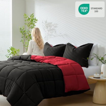 HIG 3pc Black Queen Size Bedding Comforter Set Duvet Insert Blanket