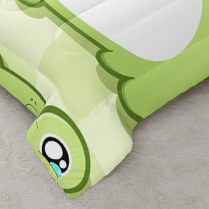 Nttopship Cartoon Frog Comforter Bedding Set with 2 Pillowcase Full Size Cute Animals Comforter Set for Kids Boys Girls Bedroom Decor