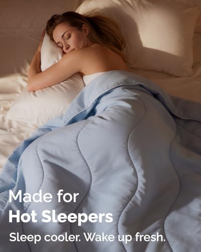 Cooling Comforter King Size - Cooling Summer Blanket - 104x90 (Sky Blue)