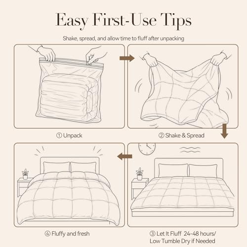 ROSGONIA King Size Comforter Set, Brown, 3 Pieces Soft Bedding Quilt