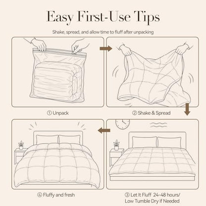 ROSGONIA King Size Comforter Set, Brown, 3 Pieces Soft Bedding Quilt