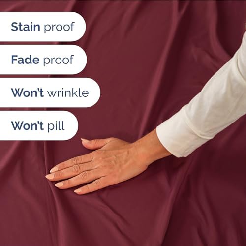 Extra Deep Twin Sheet Set - 3 Piece Breathable & Cooling Sheets - Burgundy