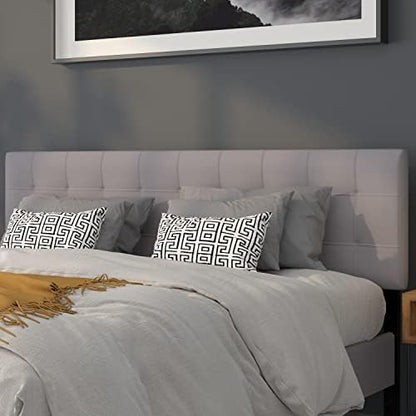 Flash Furniture Bedford Tufted Upholstered King Size Headboard in Light Gray Fabric