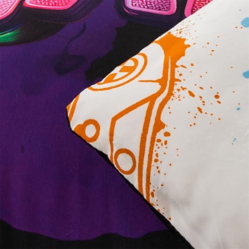 NTBED Game Console Comforter Set for Boys Girls Kids Tie Dye GamingLightweight Microfiber Gamer Bedding Sets (Multi, Queen 5Pcs)