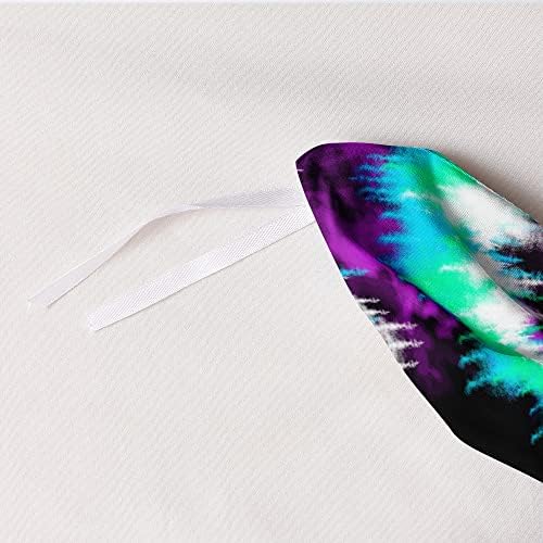 Queen Purple Teal Spiral Tie Dye Duvet Cover Set with 2 Shams