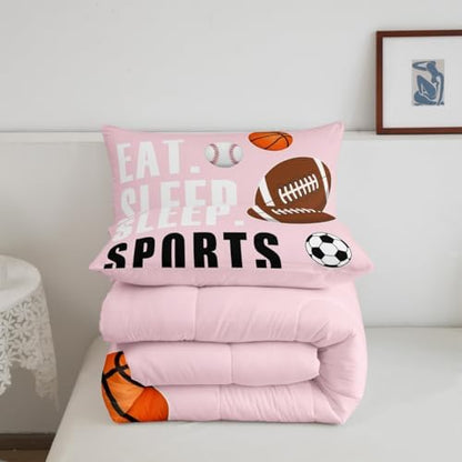 Feelyou Football Comforter Set Twin Size for Kids Boys Girls