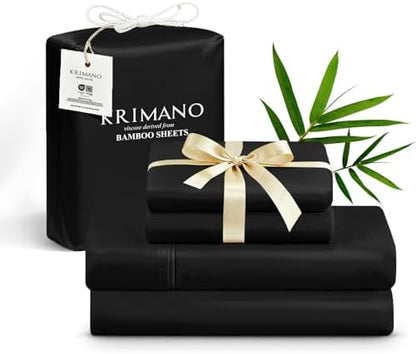Bamboo Viscose Sheet Set Queen Size, Cooling Sheets Bed Set 4pcs