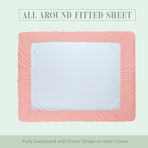 Elegant Comfort 1500 Premium Hotel Quality 18-24 Inches Deep - Extra Deep Pocket Single Fitted Sheet for High Mattress, Luxury and Softest, Smart Pocket - Wrinkle Free, Full, Dusty Rose