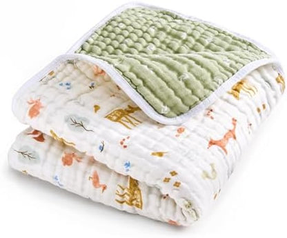 aden + anais Essentials Dream Blanket, Muslin Baby Blankets for Girls & Boys, Ideal Lightweight Newborn Nursery & Crib Blanket, Unisex Toddler & Infant Bedding, Shower & Registry Gift, Sage Woodland
