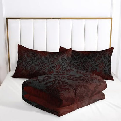 Paisley Floral Comforter Full Size,Gothic Kids Comforter Set,3Pcs Bedding Set Printed Comforter with 2 Pillowcases,Down Alternative,Soft and Lightweight,for All Seasons
