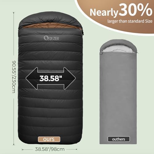 XL Down Sleeping Bag for Adults, 600 Fill Power Backpacking