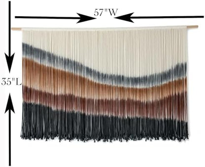 Macrame Wall Hanging Boho Wall Decor Large-Scale Tie-Dye Tapestry 57"W*35"L