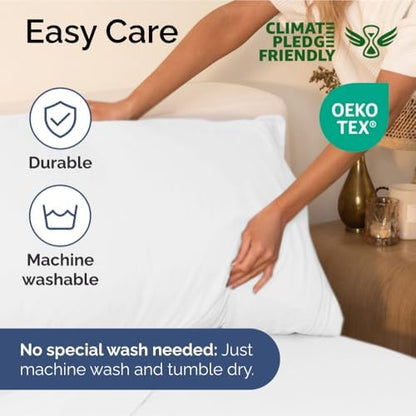 Full Size 4 Piece Sheet Set - Ultra Soft & Cooling Sheets - Bright White
