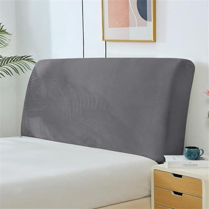 Stretch Headboard Slipcover, Elastic Bed Protector for Bedroom Decor, Full Coverage, Light Gray (59"x27" / 150x70 cm Size)