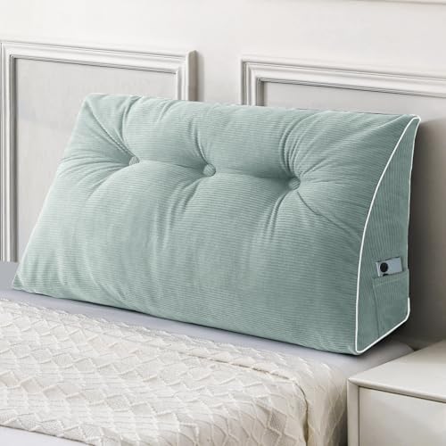 Sasttie Headboard Pillow Twin/Twin XL, Wedge Pillow Headboard, Mint Green