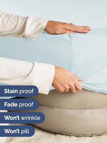 CGK Linens Deep Twin XL Fitted Sheet - Dorm Room Essentials - Ice Blue