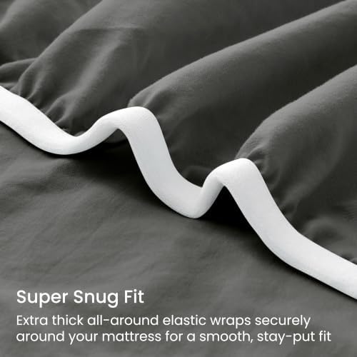 GOKOTTA 4 Piece Cal King Sheet Set - Soft, Breathable & Cozy - Dark Grey