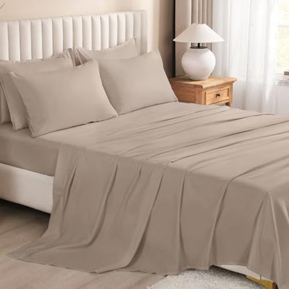 Litanika Full Comforter Set with Sheets - 7 Pieces Solid Bed in a Bag