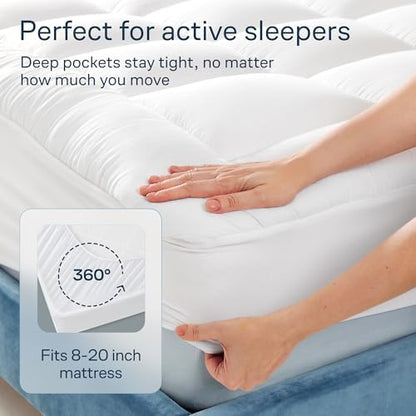 Niagara Sleep Solution 100% Cotton Top Twin XL Mattress Pad, Pillow Top