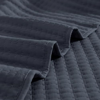Oversized King Quilt-Blue Grey Lightweight Bedspreads Quilt Bedding Set