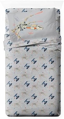 Jay Franco Kids Sheet Set with Fitted, Flat Sheets & Pillow Cover - Ultra-Soft Bedding with Pillowcase for Room Decor, Gray - LEGO®, 3 Piece Twin