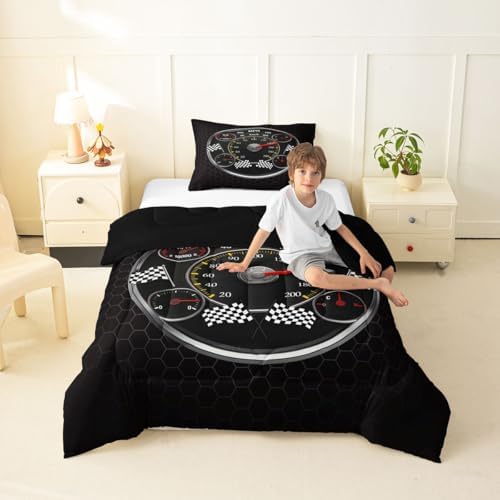 Feelyou Speed Sports Car Comforter Set Twin Size for Boys Girls