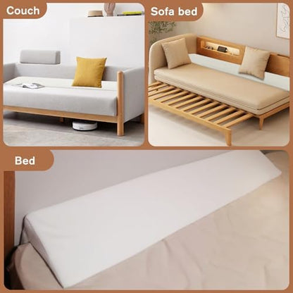 JZHLLA Bed Wedge Pillow Headboard for Bed Headboard Gap Bed Gap Filler Pillow for Gap 1.6 Inch, Removable and Washable Pillow with Zipper for Bed Couch (Queen(60"x10"x6"))