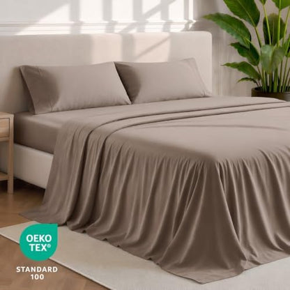 Bare Home Split King Sheet Set - 1800 Ultra-Soft (Split King, Taupe)