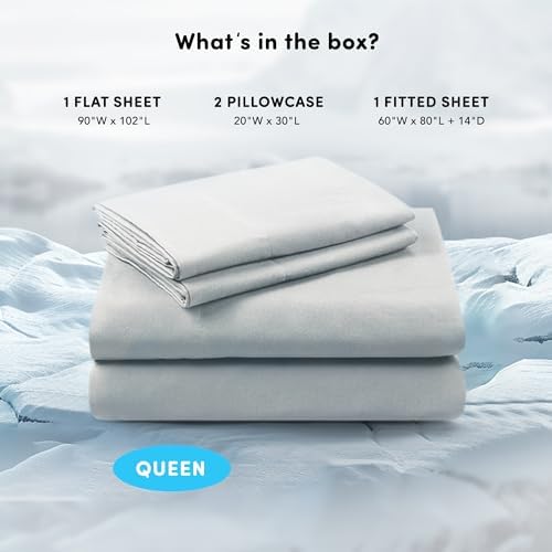 Comfort Spaces: Sheets Set - For Moisture Wicking- 4 Piece - Queen - Grey - Incl. Flat Sheet, Fitted Sheet and Pillow Cases