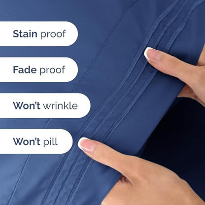 Twin Size 3 Piece Sheet Set - Ultra Soft & Cooling Bed Sheets - Cobalt Blue
