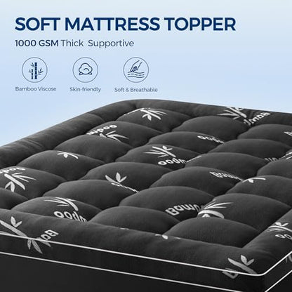 SakuraHome Twin XL Mattress Topper,Extra Thick Pillow Top Mattress Pad