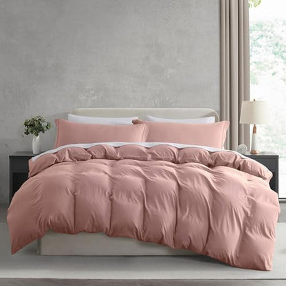 Hearth & Harbor Prewashed California King Duvet Cover Set, Blush Pink