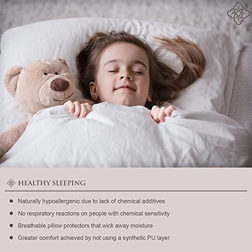 Bioweaves 100% Organic Cotton Breathable Pillow Protectors GOTS Certified with Zipped Closure – Standard, 20” x 26”, 4-Pack